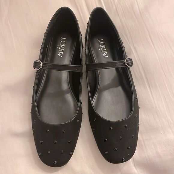 J. CREW RHINESTONE MARY JANE FLATS. NEW IN BOX - Picture 3 of 7